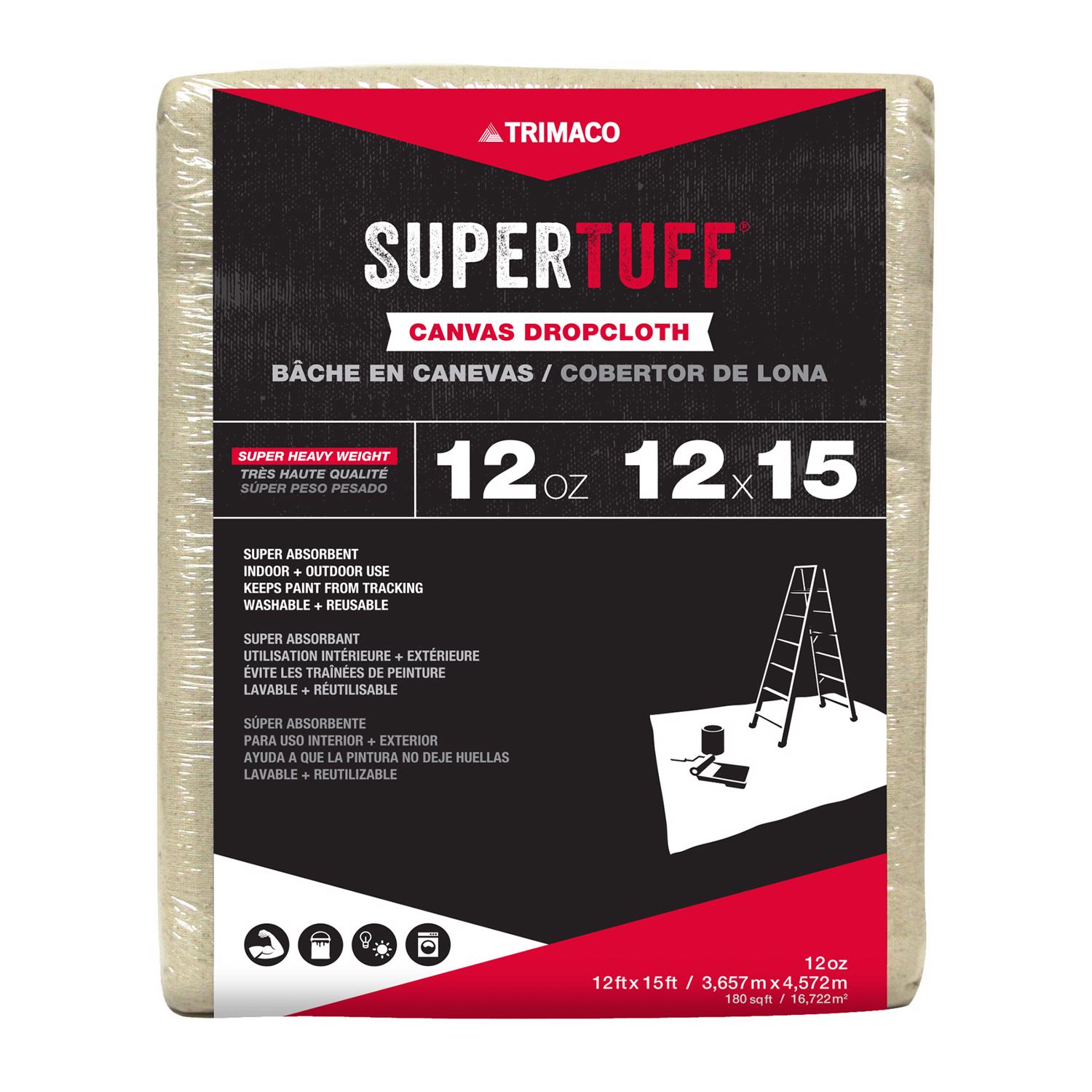 Trimaco SuperTuff 12 ft. W X 15 ft. L 12 oz Canvas Drop Cloth 1 pk - Mycitystee