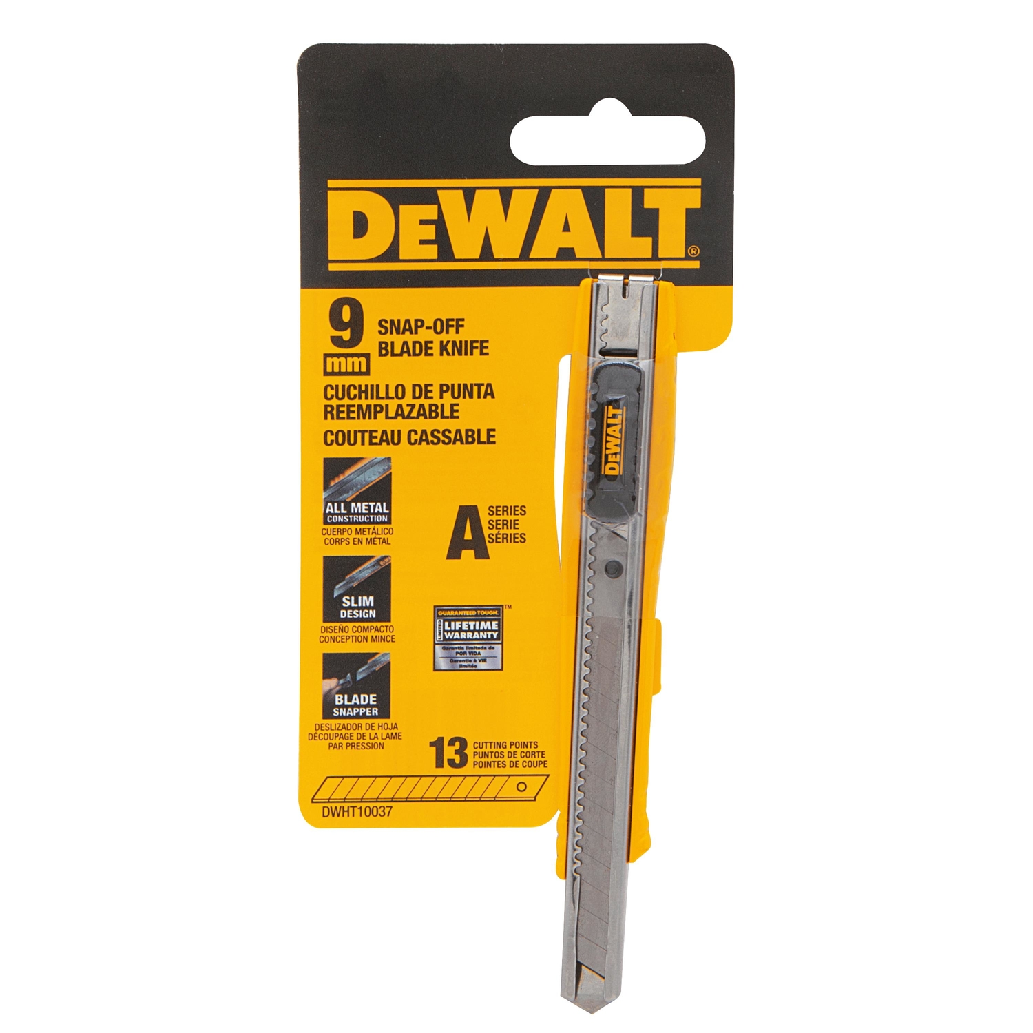 DeWalt 4-1/4 in. Sliding Snap-Off Utility Knife Black/Silver - Mycitystee