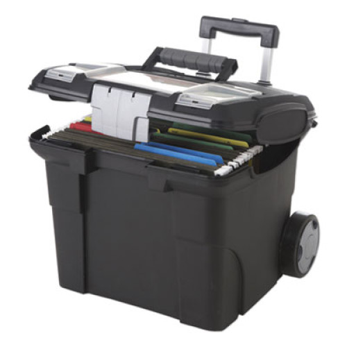 Storex Premium File Cart， 15w x 16.38d x 14.25 to 30h， Black (61507U01C) - Mycitystee