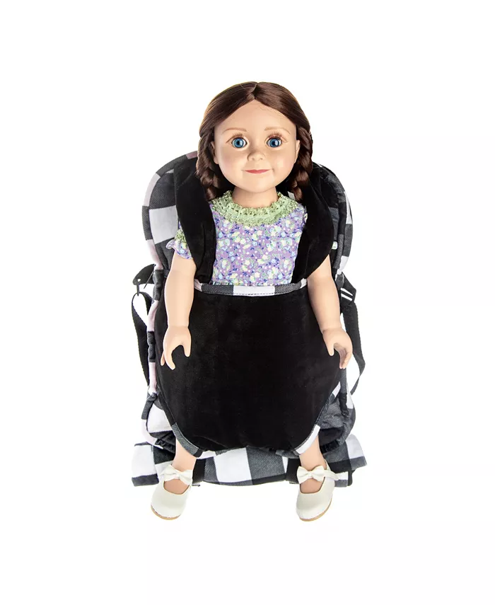 The Queen's Treasures Doll Accessories， Buffalo Check Soft Baby Doll Backpack Carrier and Sleeping Bag for 18 inch and 15