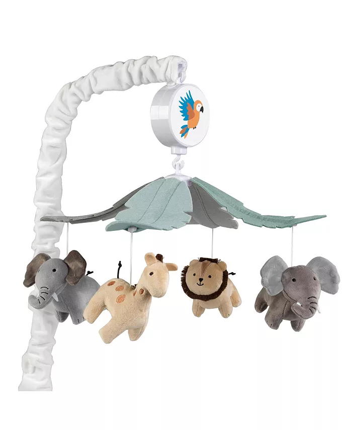 Lambs Ivy Jungle Friends Musical Baby Crib Mobile Animals Soother Toy - Mycitystee