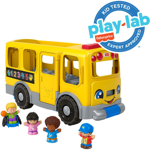 Fisher-Price Little People Toddler Learning Toy， Big Yellow School Bus Musical Push Toy (GLT75) - Mycitystee