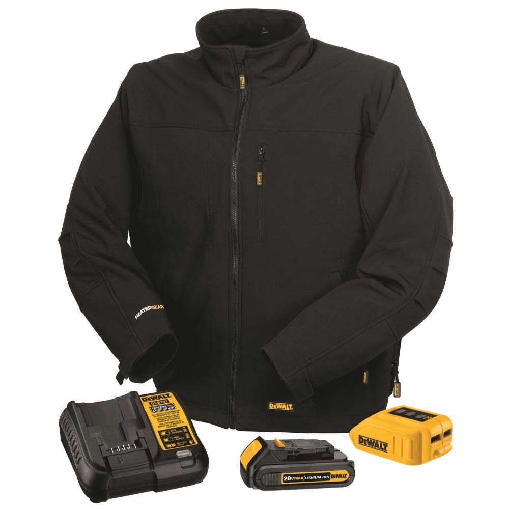 DEWALT Unisex Heated Kit Soft Shell Jacket Black 3X DCHJ060ABD1-3X from DEWALT - Mycitystee