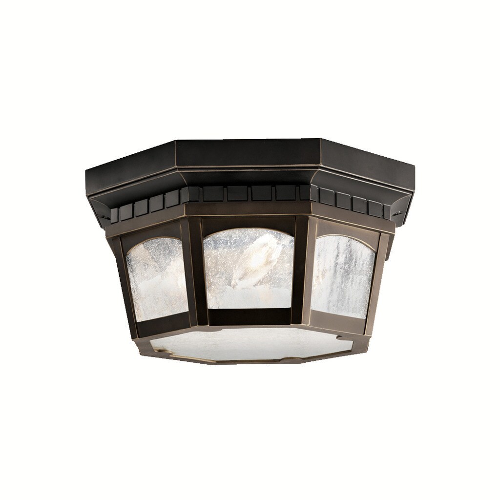 Kichler Lighting Courtyard Collection 3-light Rubbed Bronze Outdoor Flush Mount - Mycitystee