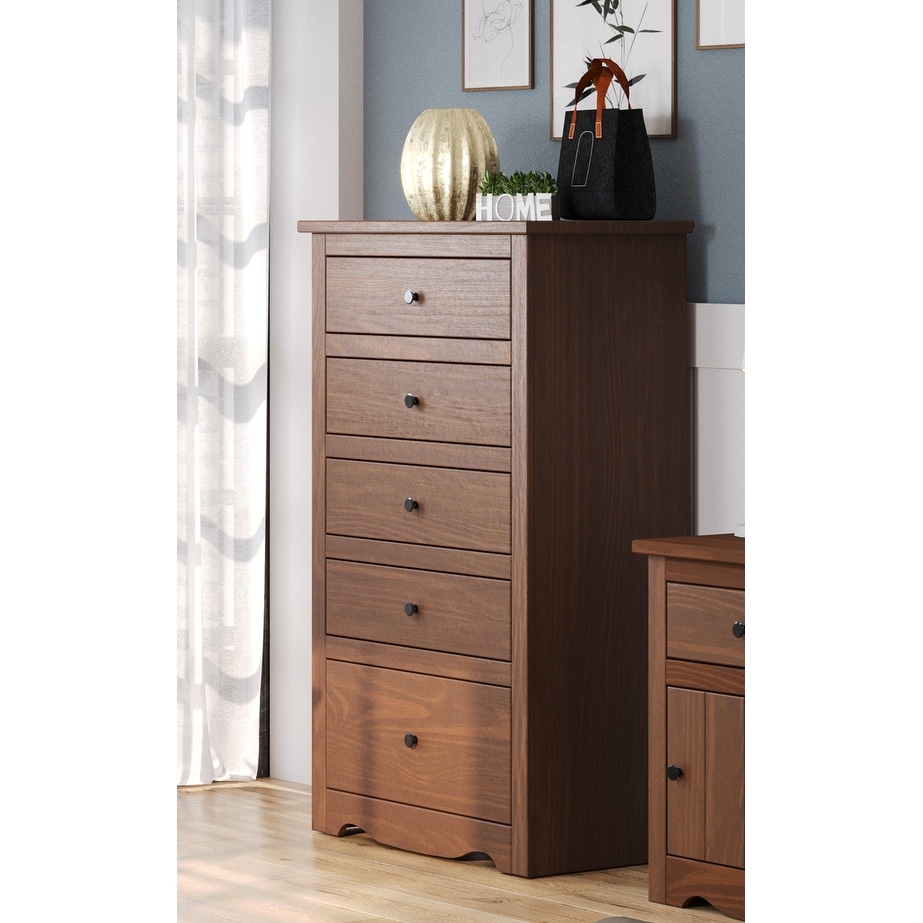 American Furniture Classics Model 55XMah Pine Crafter Series Five Drawer Chest in Mahogany - - 37605990 - Mycitystee