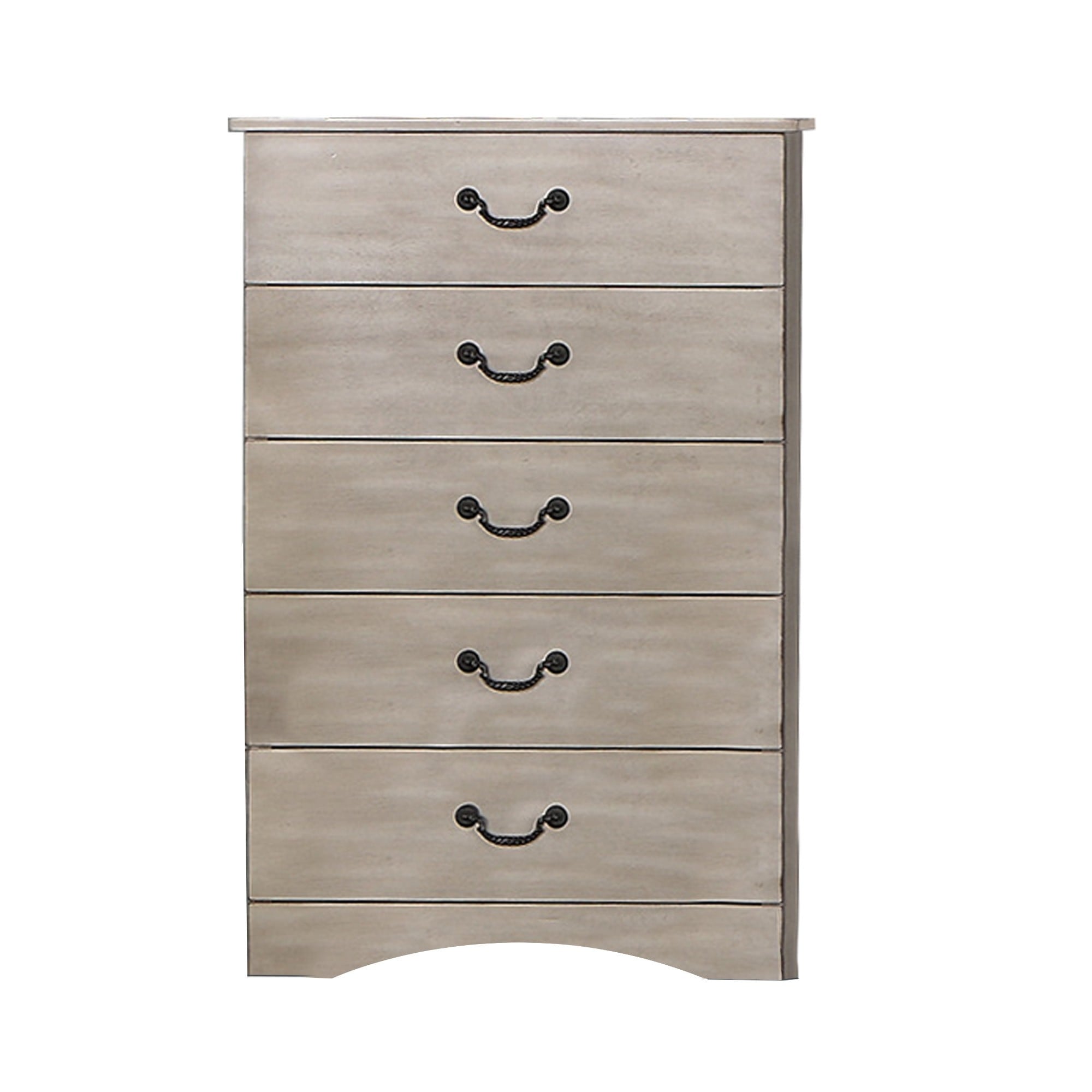 Bran 48 Inch 5 Drawer Tall Dresser Chest， Pine Wood， Scalloped， Light Brown - - 36907774 - Mycitystee