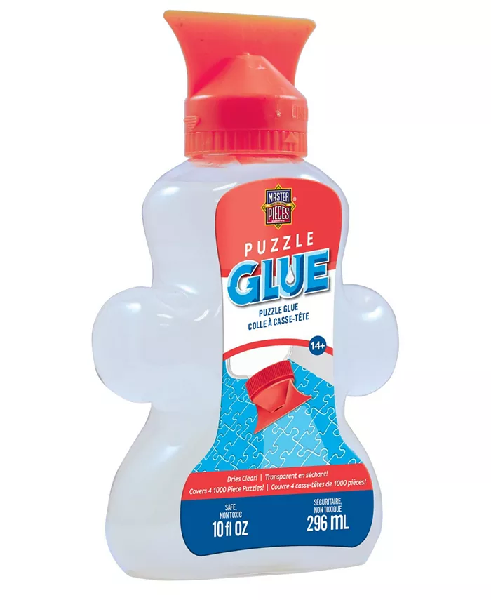 MasterPieces Puzzles Puzzle Glue - Shaped bottle - 10 oz - With Spreader - Clear - Mycitystee