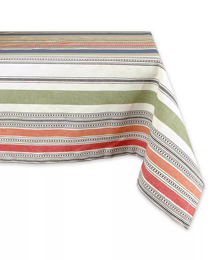Design Imports Warm Stripe Tablecloth 60