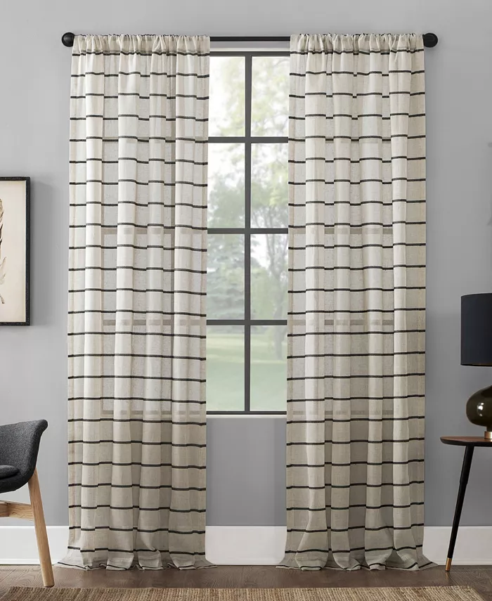 Clean Window Twill Stripe Anti-Dust Curtain Panel， 52