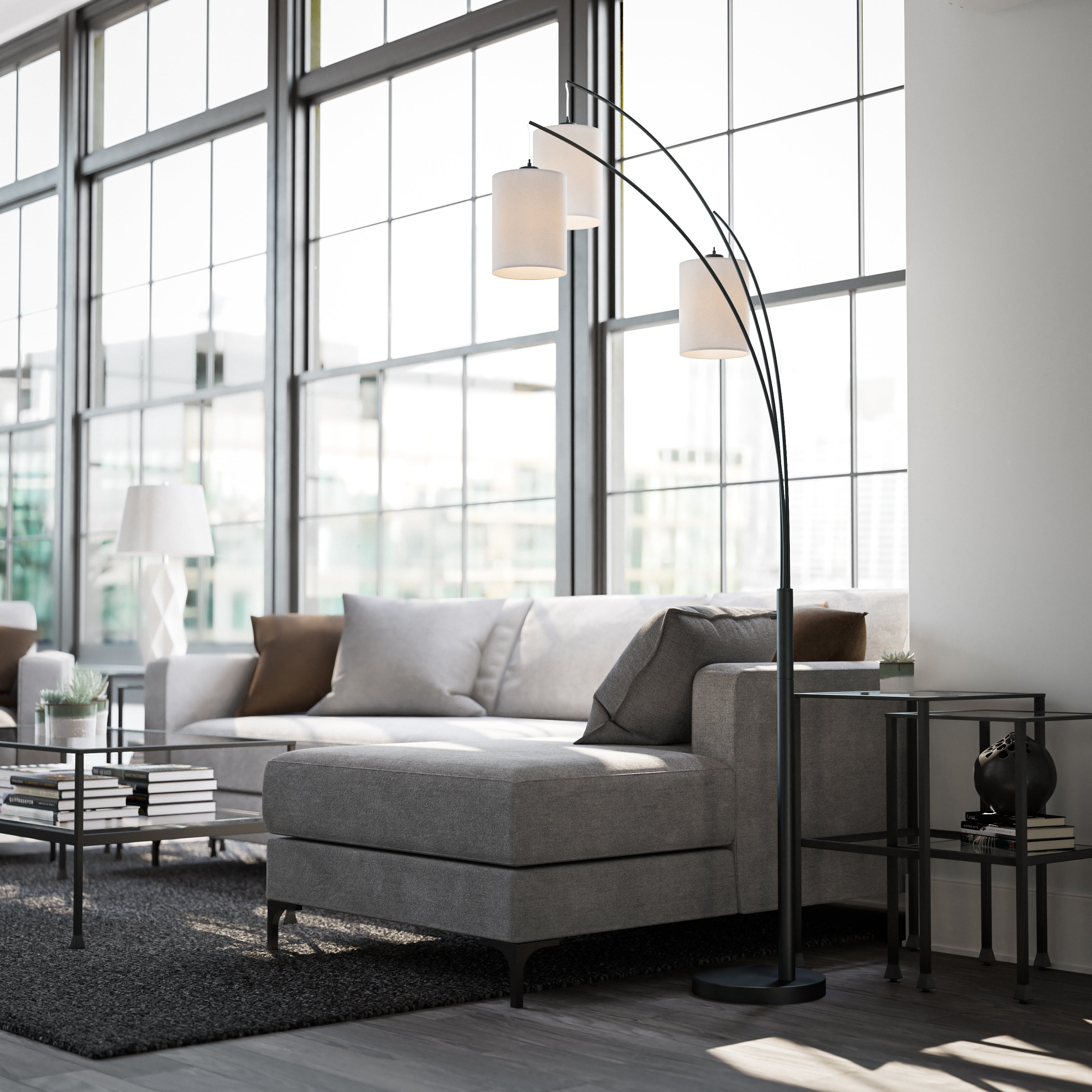Willow Black Arc Floor Lamp - Mycitystee