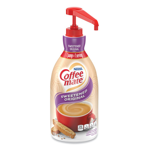 Coffee-mate Liquid Coffee Creamer， Sweetened Original， 1500mL Pump Dispenser (13799) - Mycitystee