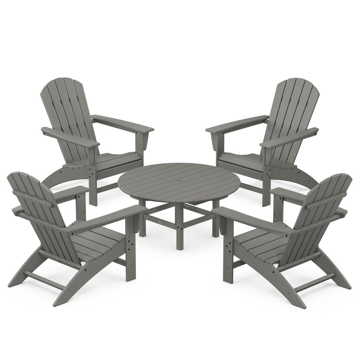 POLYWOOD Nautical 5-Piece Adirondack Chair Conversation Set - Mycitystee