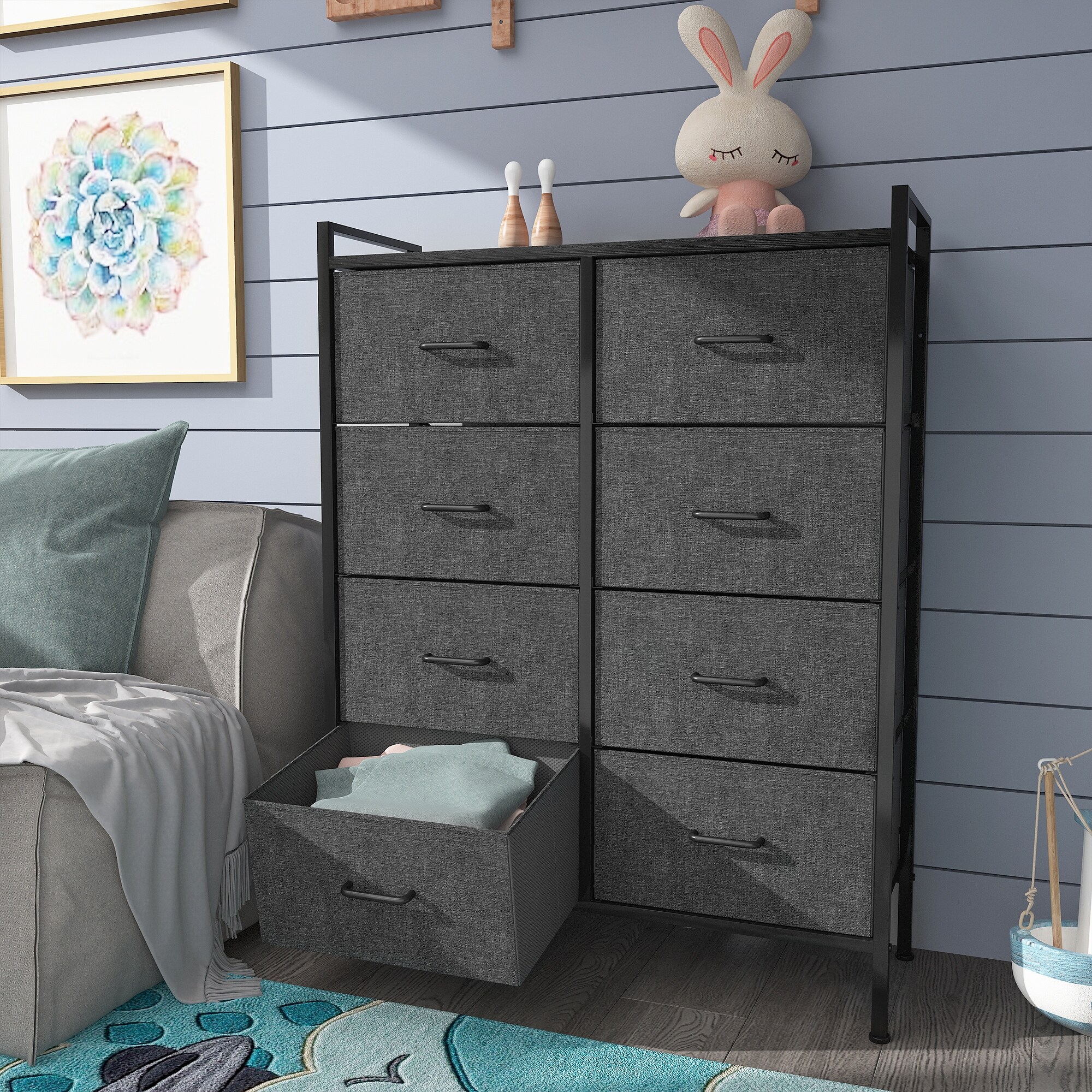 Fabric Chest 8-Drawer Storage Tower Double Dresser - - 37515689 - Mycitystee