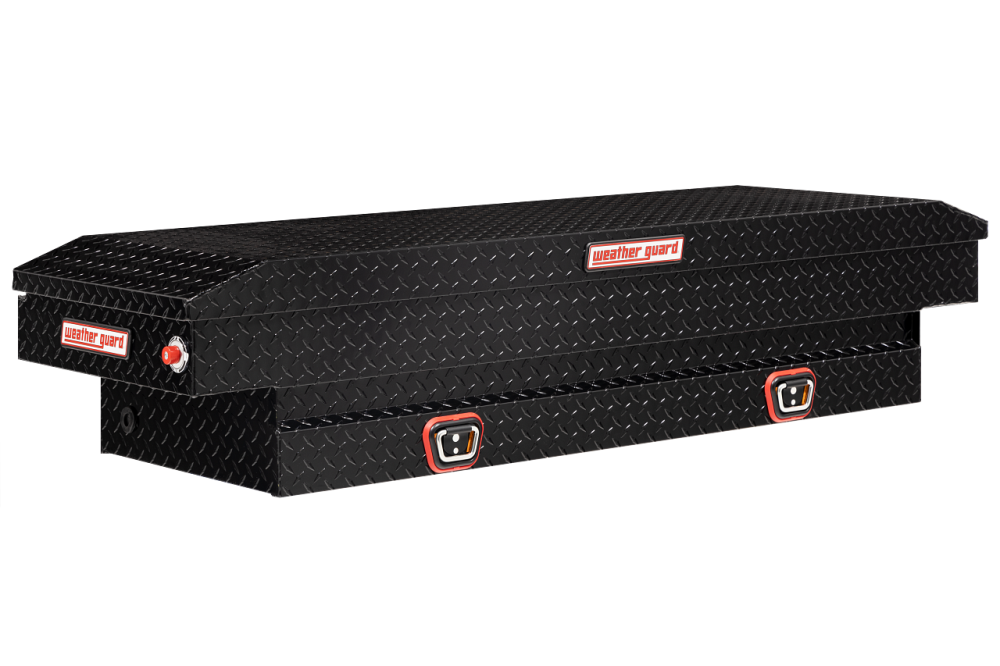 Weather Guard Saddle Truck Tool Box Aluminum Compact Gloss Black - Mycitystee