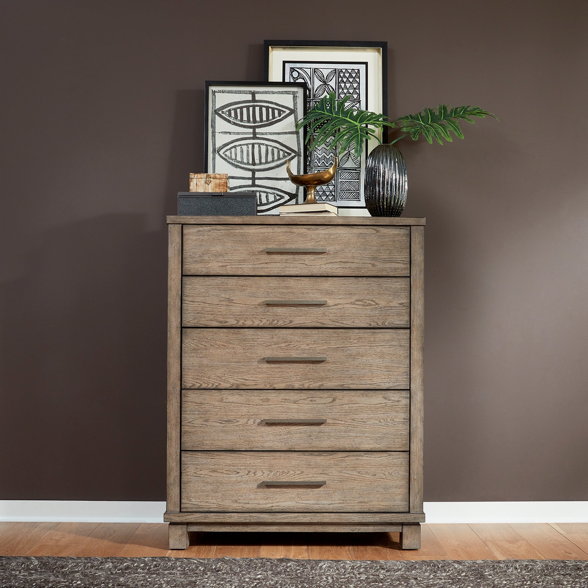 Canyon Road Burnished Beige 5 Drawer Chest - - 36107958 - Mycitystee