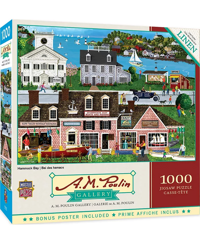 MasterPieces Puzzles AM Poulin - Hammock Bay 1000 Piece Adult Jigsaw Puzzle - Mycitystee