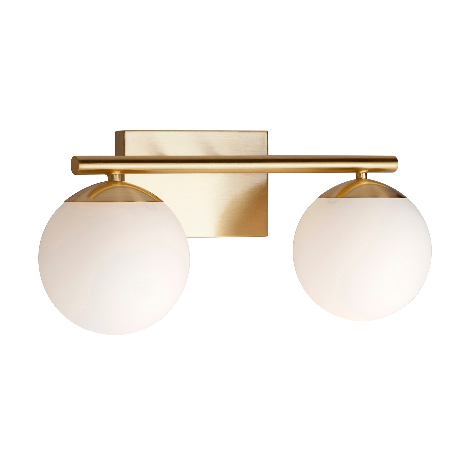 Farrell 2-Light Soft Gold Bath Vanity Light with Satin Opal Glass - Soft Gold - Mycitystee