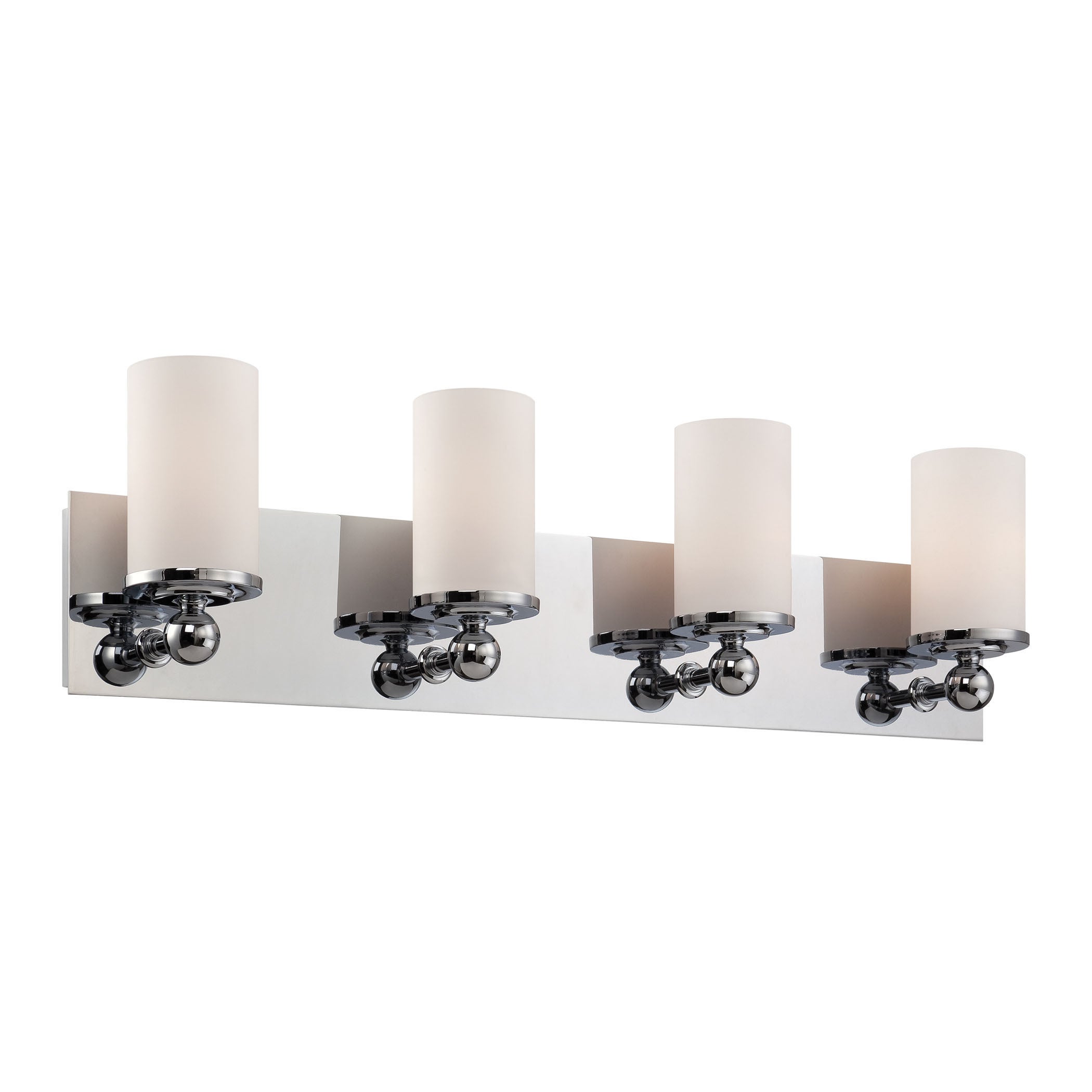 Alico Adam Chrome and White Opal Glass 4-light Vanity - Mycitystee