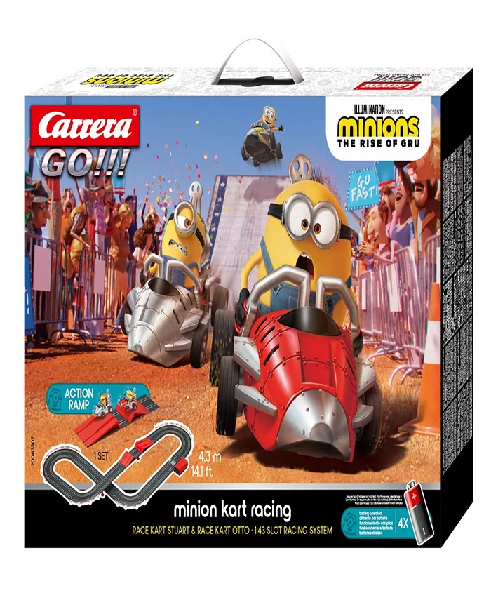 Carrera Go Battery Operated Minions Kart Racing Electric Powered Slot Car Race Track with Jump Ramp Set - Mycitystee