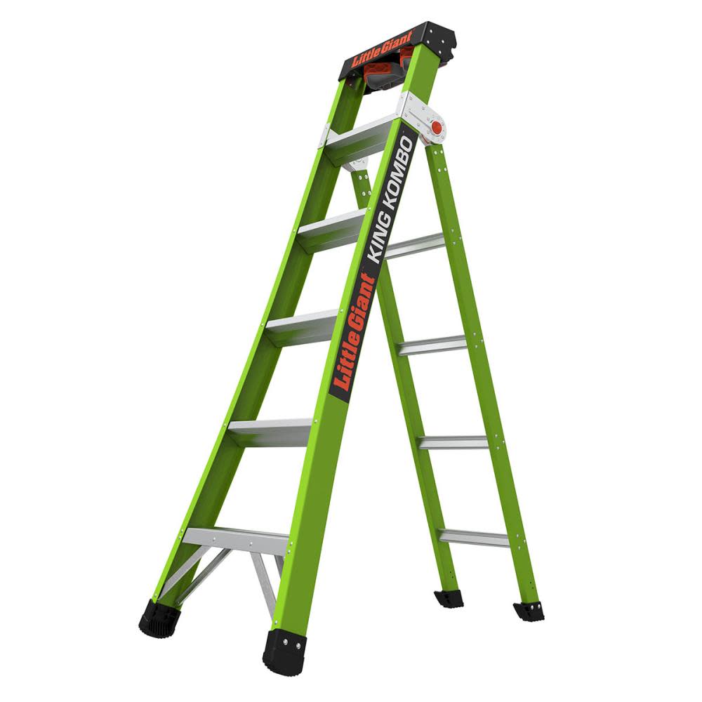 King Kombo Pro Fiberglass 6Ft. - 10Ft. 3-in-1 Multi Position Combo Ladder - Mycitystee