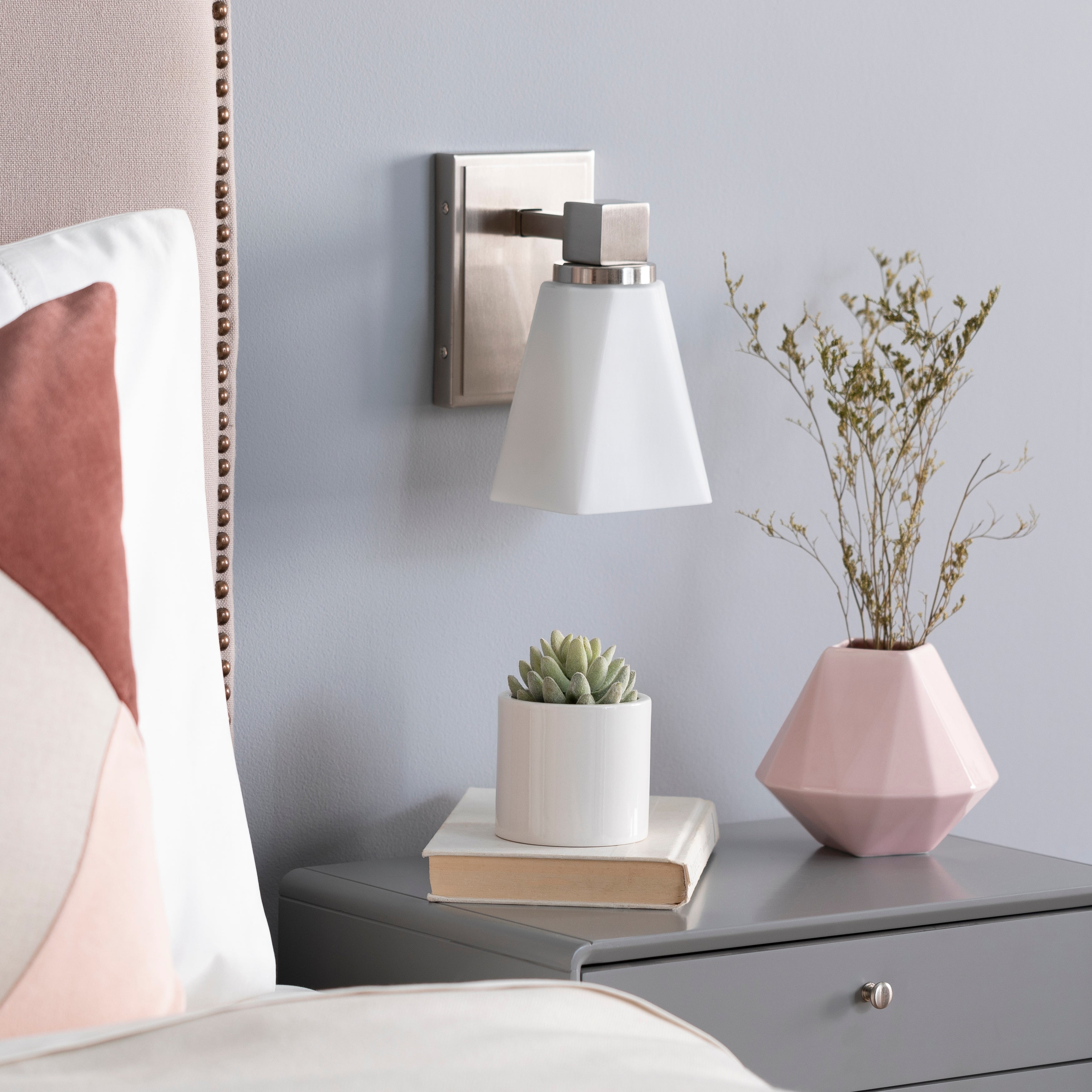 Artistic Weavers Hadlee Modern Nickle and Frosted Glass Wall Sconce - 8.75