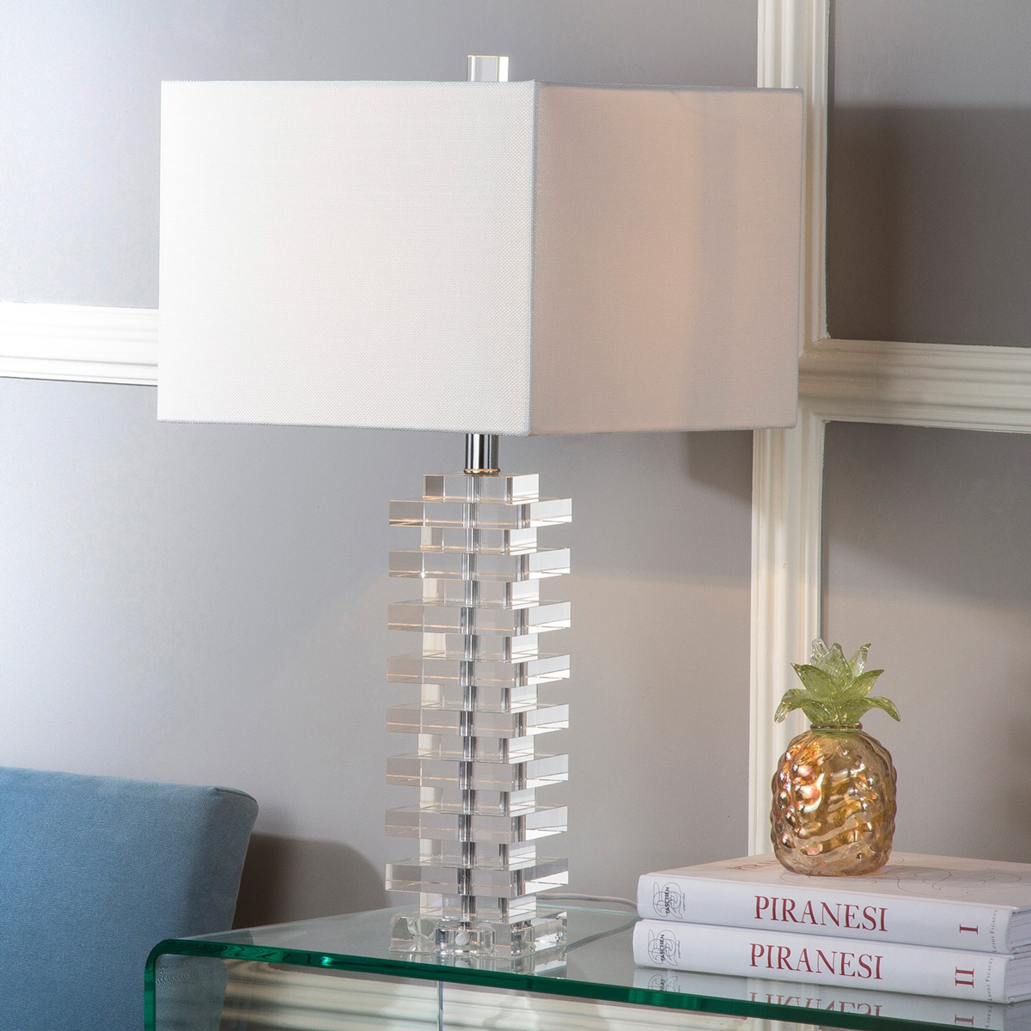 SAFAVIEH Lighting 27-inch Swift Clear Table Lamp - 13.5