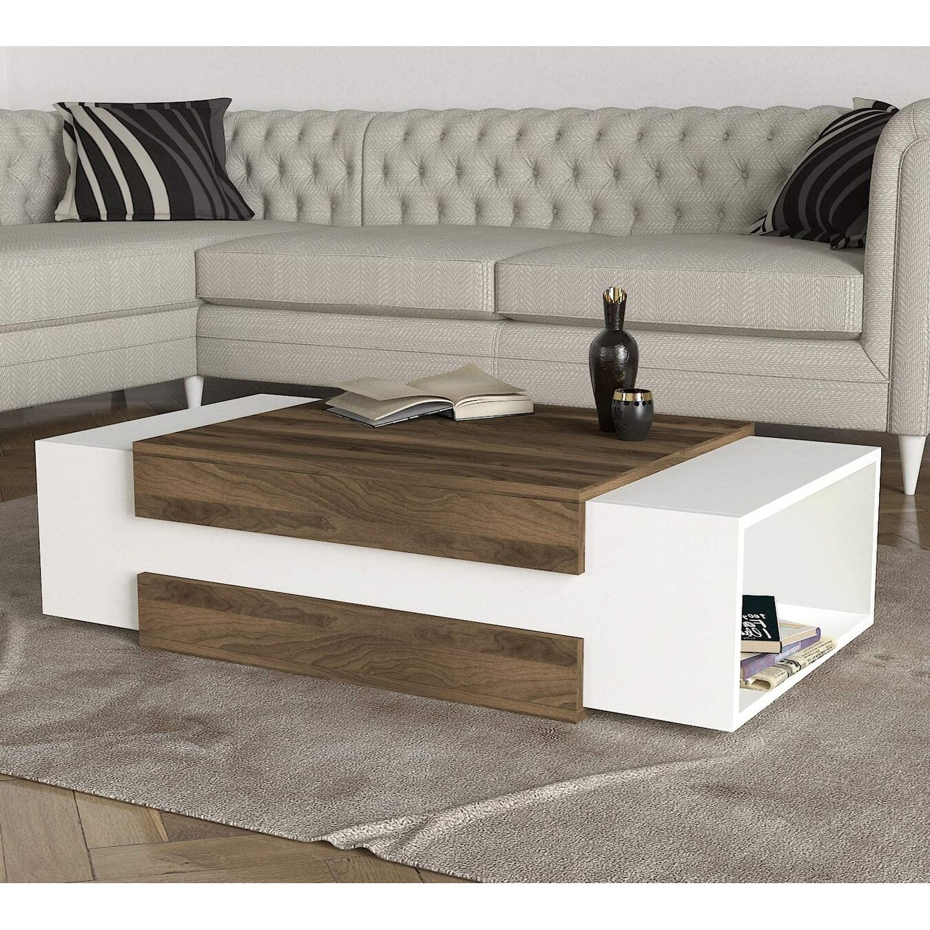Nora Coffee Table White-Brown - Mycitystee