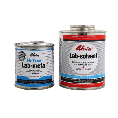 Alvin 14 oz Lab Metal Hi Temp Repair Patching Epoxy  16oz Lab Solvent - Mycitystee