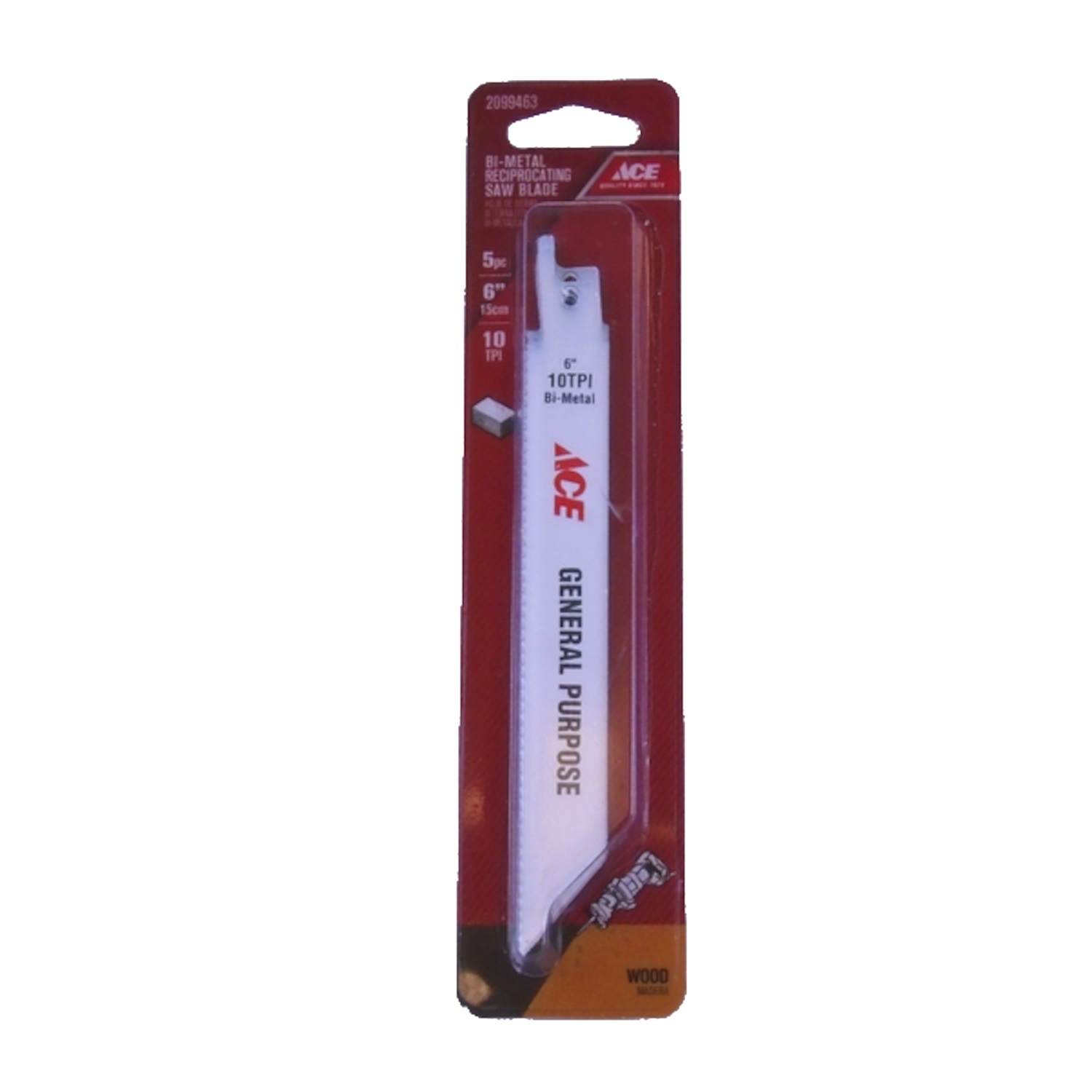 Ace 6 in. Bi-Metal Reciprocating Saw Blade 10 TPI 5 pk - Mycitystee
