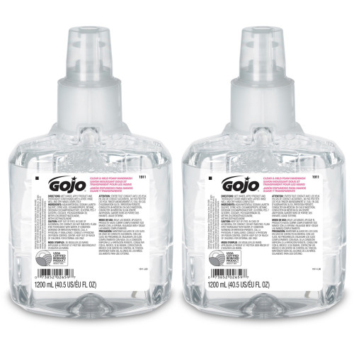 Clear and Mild Foam Handwash Refill， For GOJO LTX-12 Dispenser， Fragrance-Free， 1，200 mL Refill， 2/Carton (191102CT) - Mycitystee