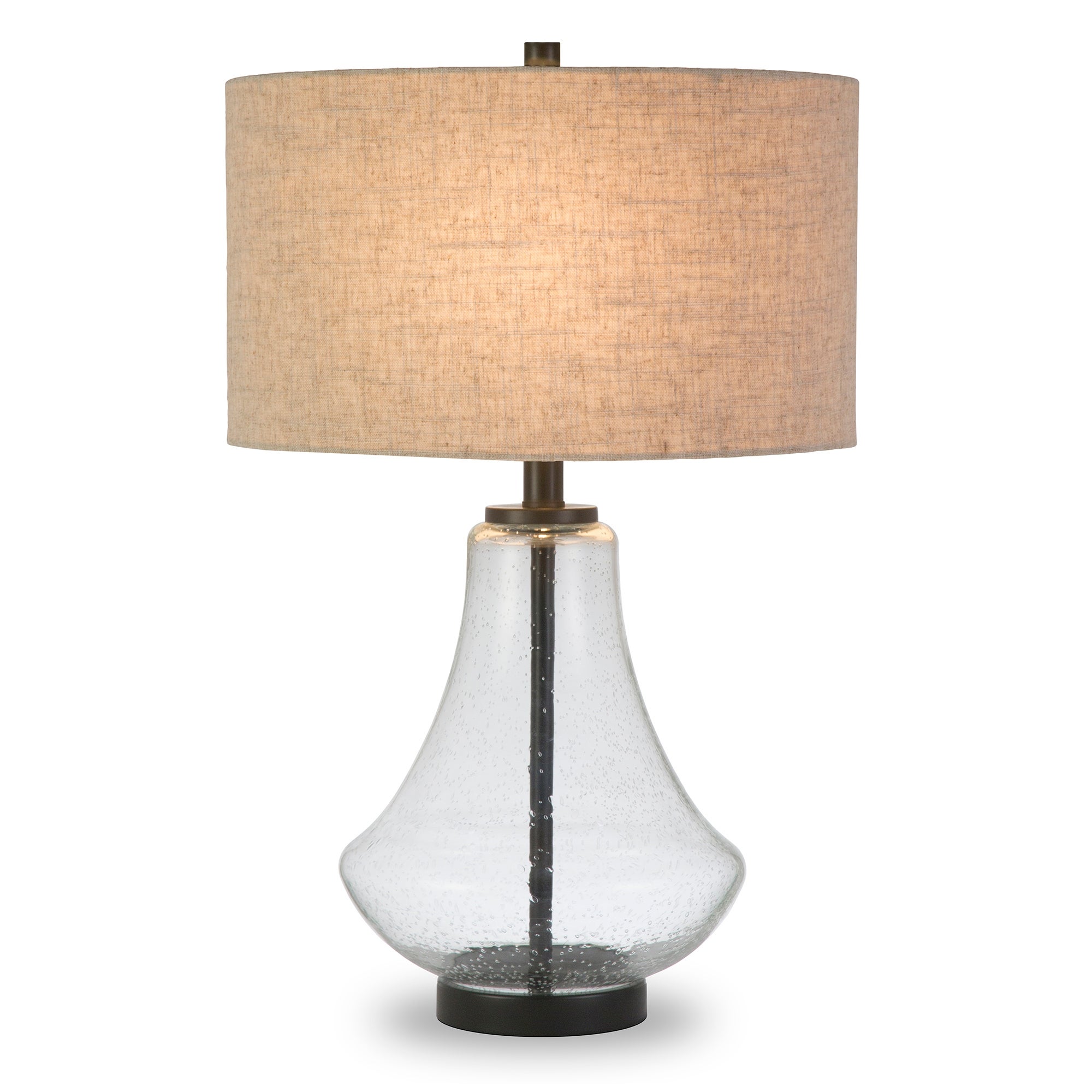 Leta Table Lamp in Seeded Glass with Flax Shade - Mycitystee