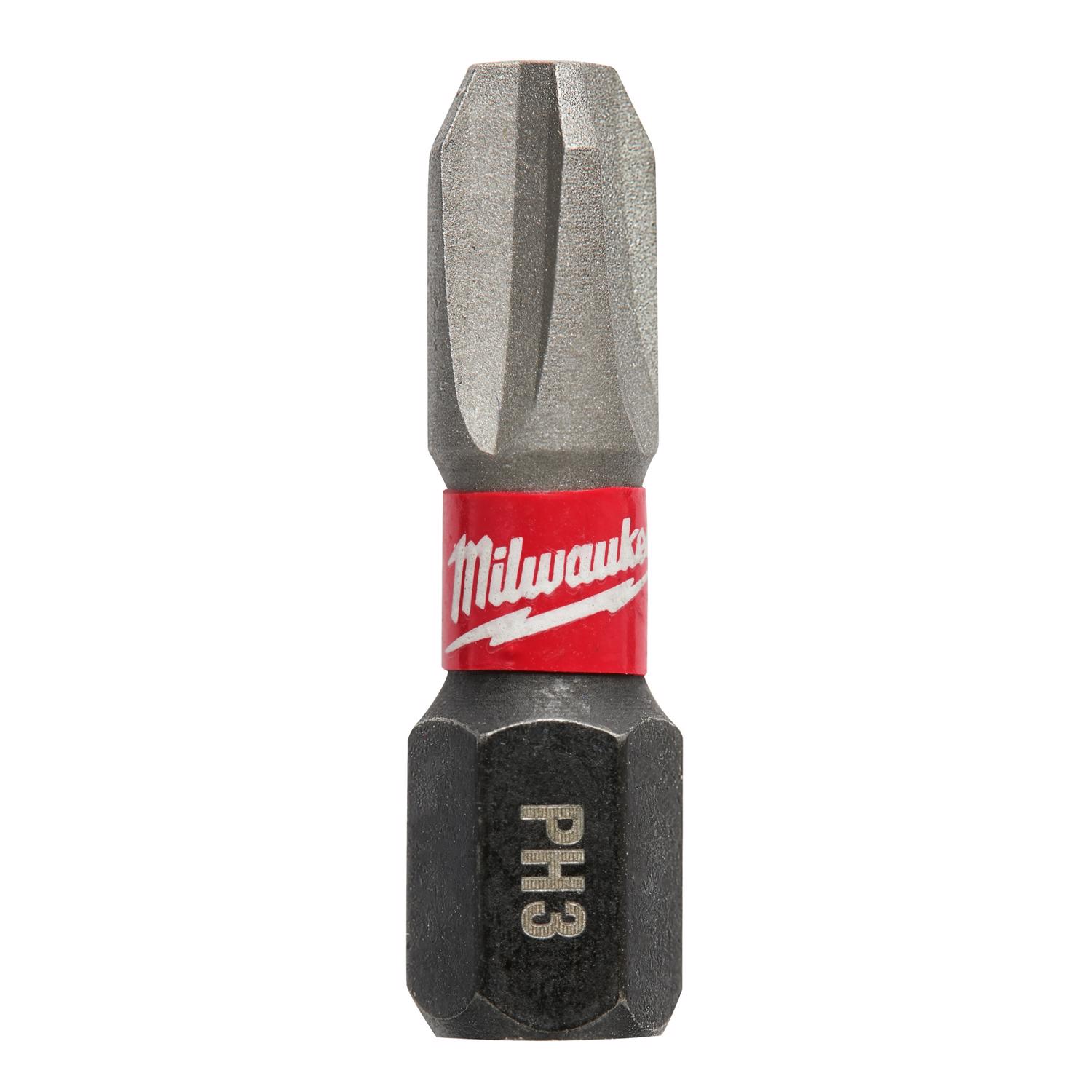 Milwaukee Shockwave Phillips #3 X 1 in. L Screwdriver Bit Steel 2 pk - Mycitystee