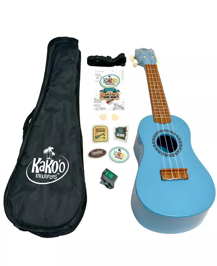 KaKo'o Music Pacific Blue Wooden Ukulele Set - Mycitystee