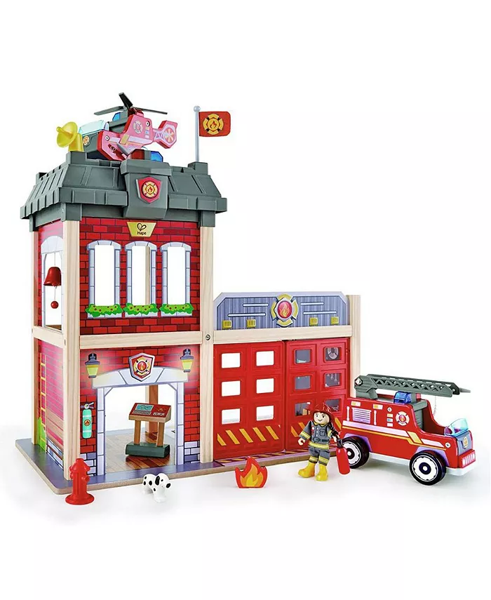 Hape Tri-level Wooden Fire Station - Mycitystee