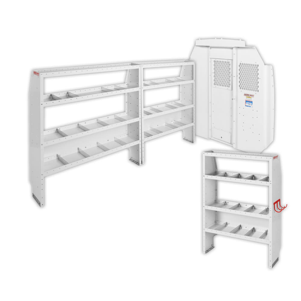 Commercial Shelving Package for High Roof, 144 Inch Wheel Base Mercedes-Benz Sprinter Vans - Mycitystee
