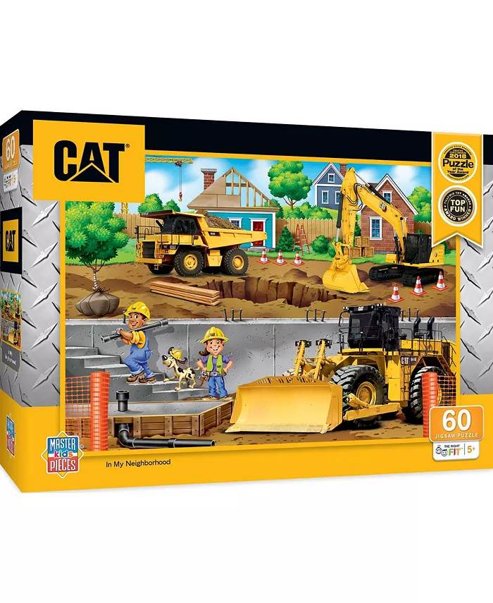 MasterPieces Puzzles CAT - In My Neighborhood 60 Piece Kids Jigsaw Puzzle - Mycitystee