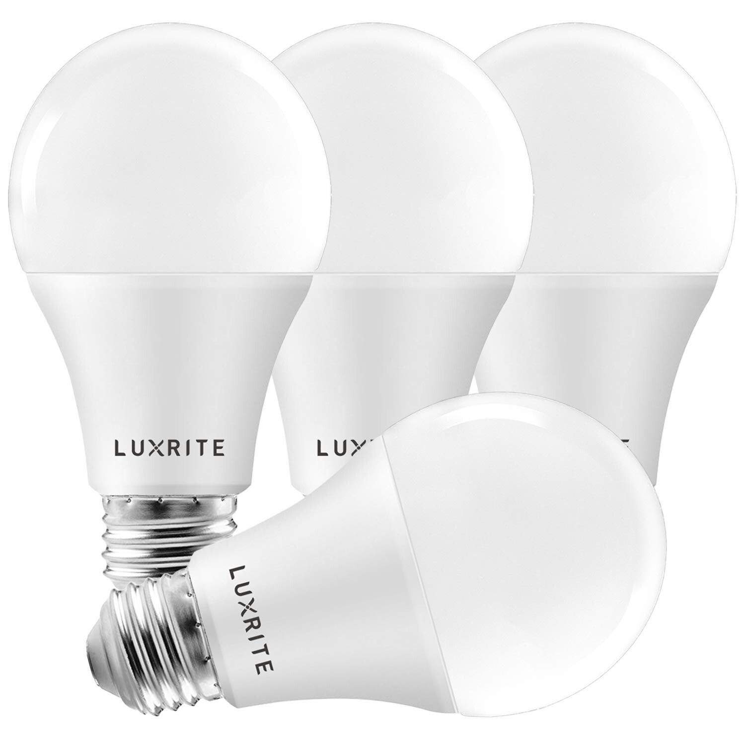 Luxrite A19 LED Light Bulbs 100W Equivalent Dimmable， 1600 Lumens， Enclosed Fixture Rated， Energy Star， E26 Base 4-Pack - Mycitystee