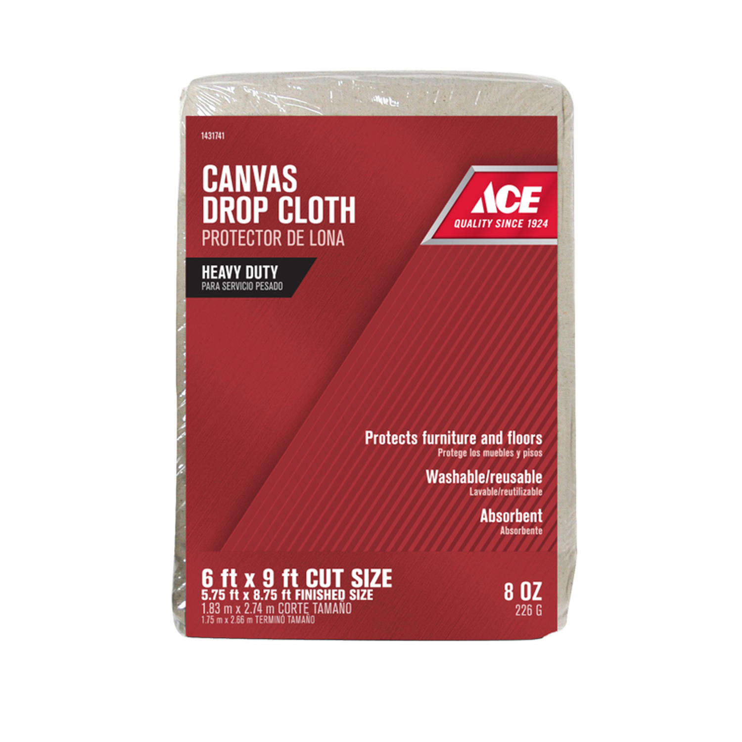 Ace 6 ft. W X 9 ft. L 8 oz Canvas Drop Cloth 1 pk - Mycitystee