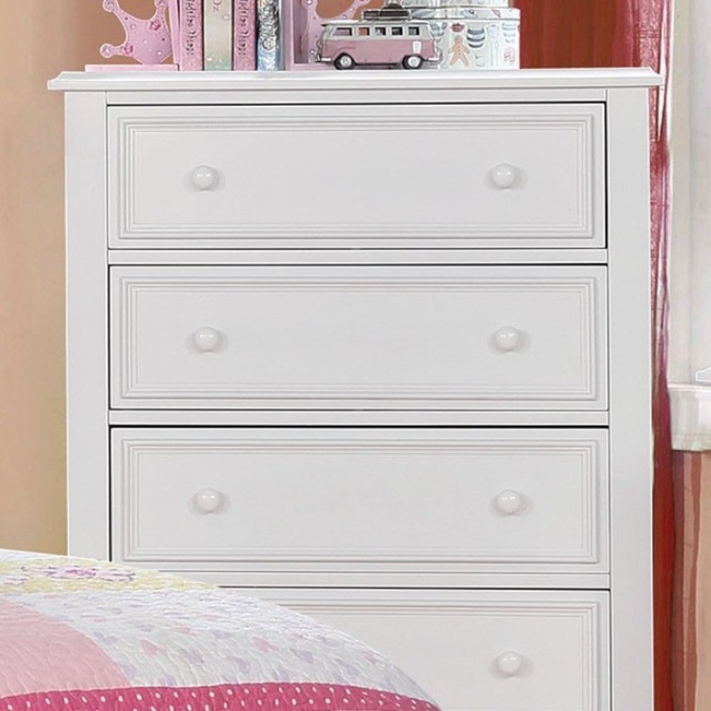 Wooden 5 Drawers Chest， White - - 21519479 - Mycitystee