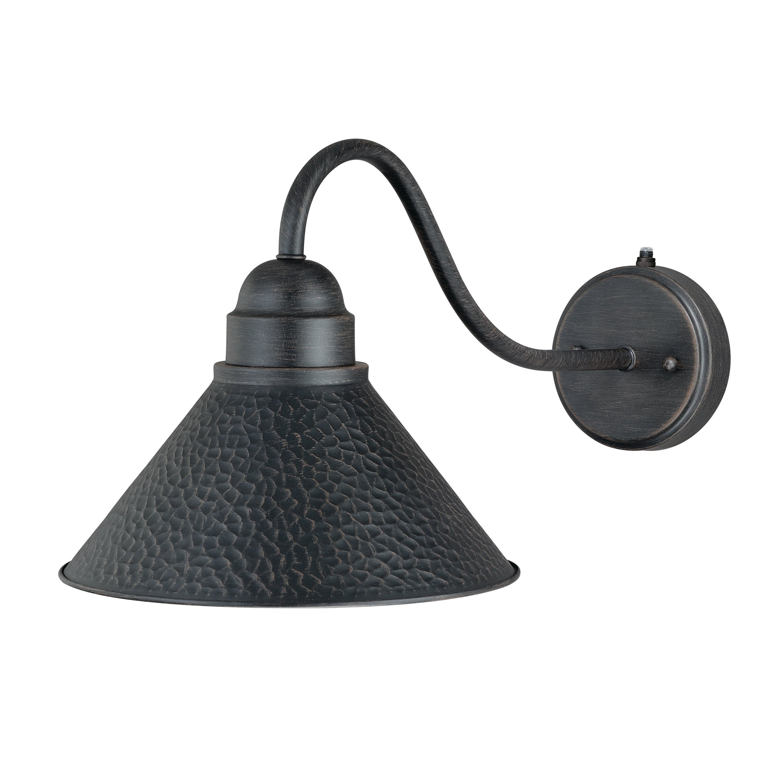 Outland 1 Light Dusk to Dawn Black Gold Farmhouse Barn Dome Outdoor Wall Lantern - 9.75-in W x 9.5-in H x 20-in D Shopping - The Best Deals on Outdoor - Mycitystee