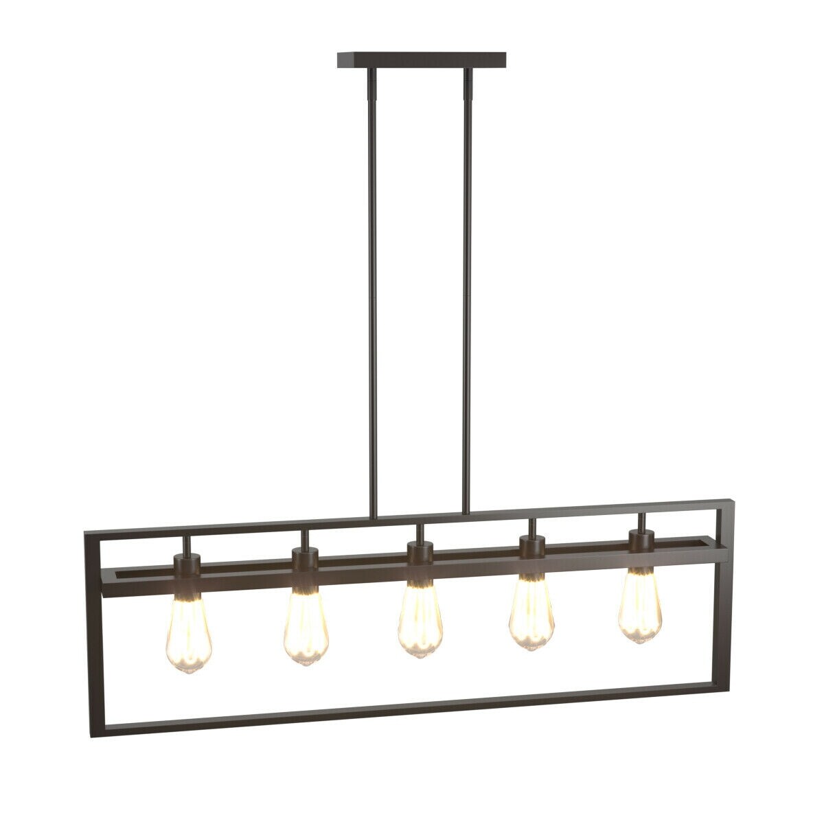 5-Lights Flush Mount Geometric Metal Chandelier Pendant Lamp w/ Iron Lamp Shade - Mycitystee