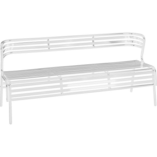 Safco CoGo Indoor/Outdoor Steel Bench with Back (4368WH) - Mycitystee