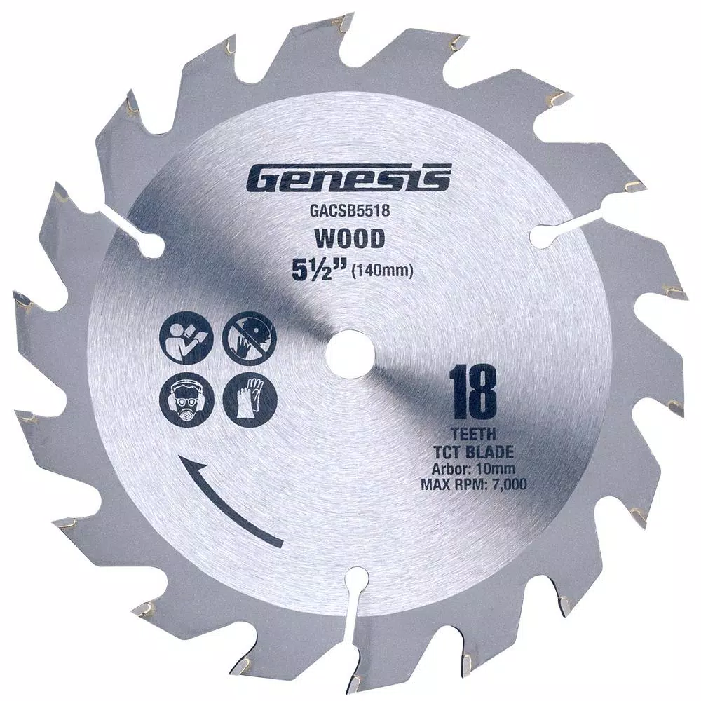 Genesis 5-1/2 in. 18-Tooth Tungsten Carbide-Tipped Circular Saw Blade and#8211; XDC Depot - Mycitystee