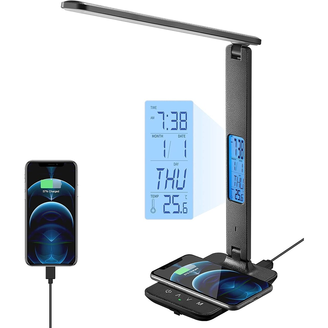 poukaran LED Desk Lamp with Wireless Charger - Mycitystee
