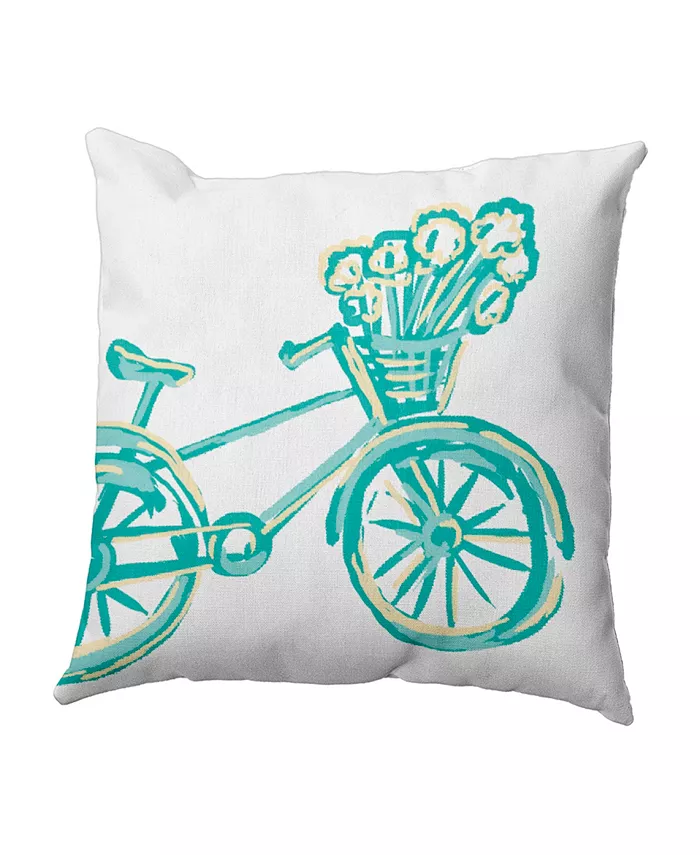 E by Design 16 Inch Aqua Decorative Geometric Throw Pillow - Mycitystee