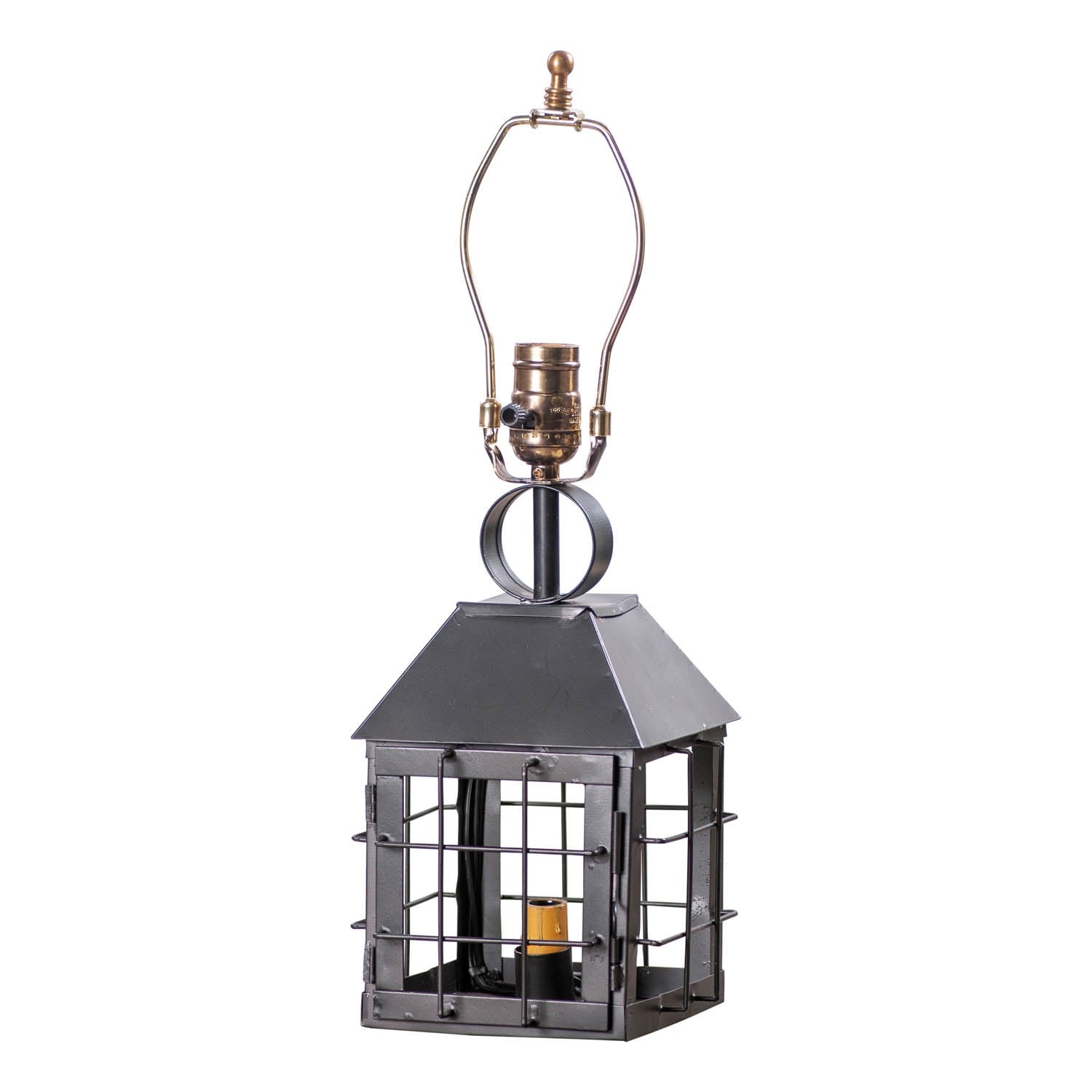 Irvins Country Tinware Colonial Lamp Base In Smokey Black - 18 X 6.5 X 6.5 inches - Mycitystee