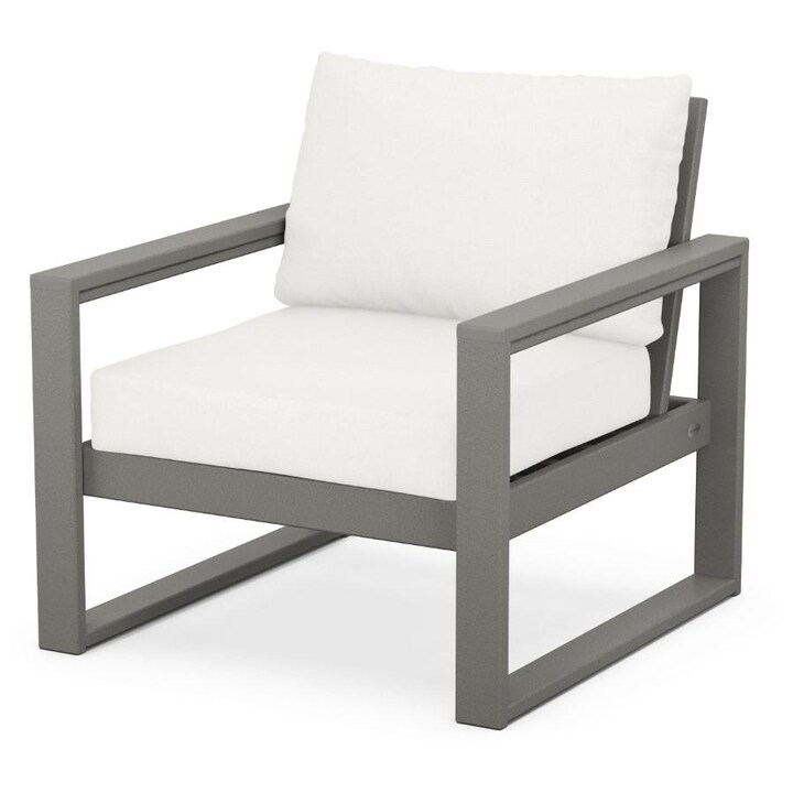 POLYWOOD EDGE Club Chair in Slate Grey / Natural Linen - Mycitystee