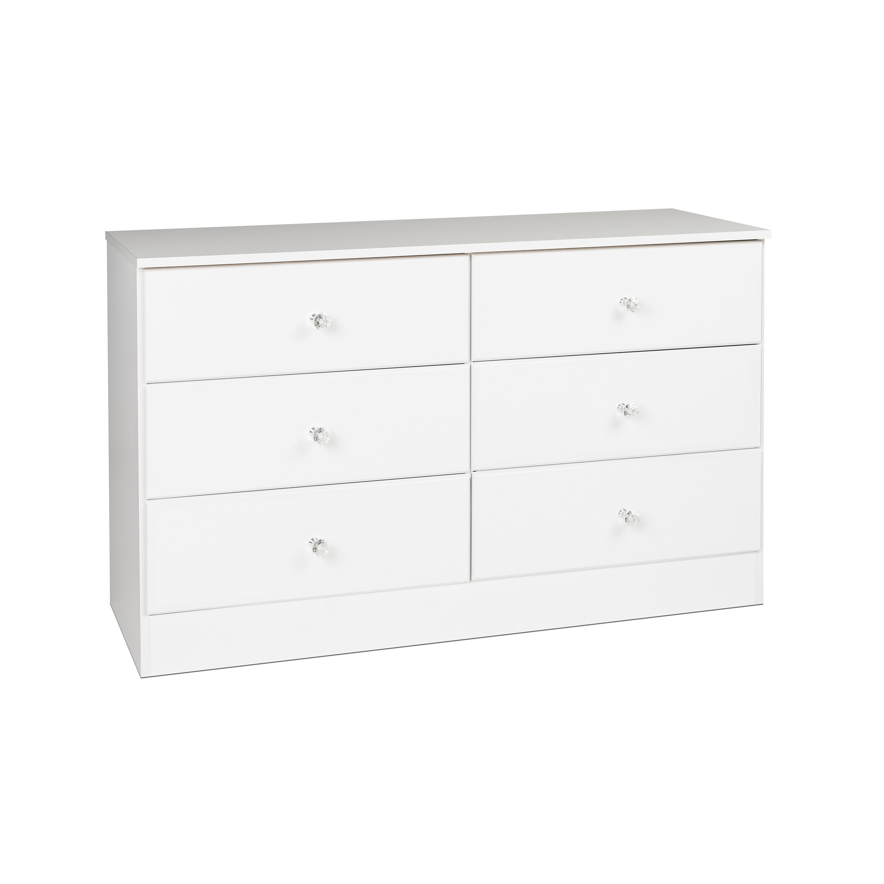 Astrid Modern 6-Drawer Double Dresser， Crystal White - - 37236381 - Mycitystee