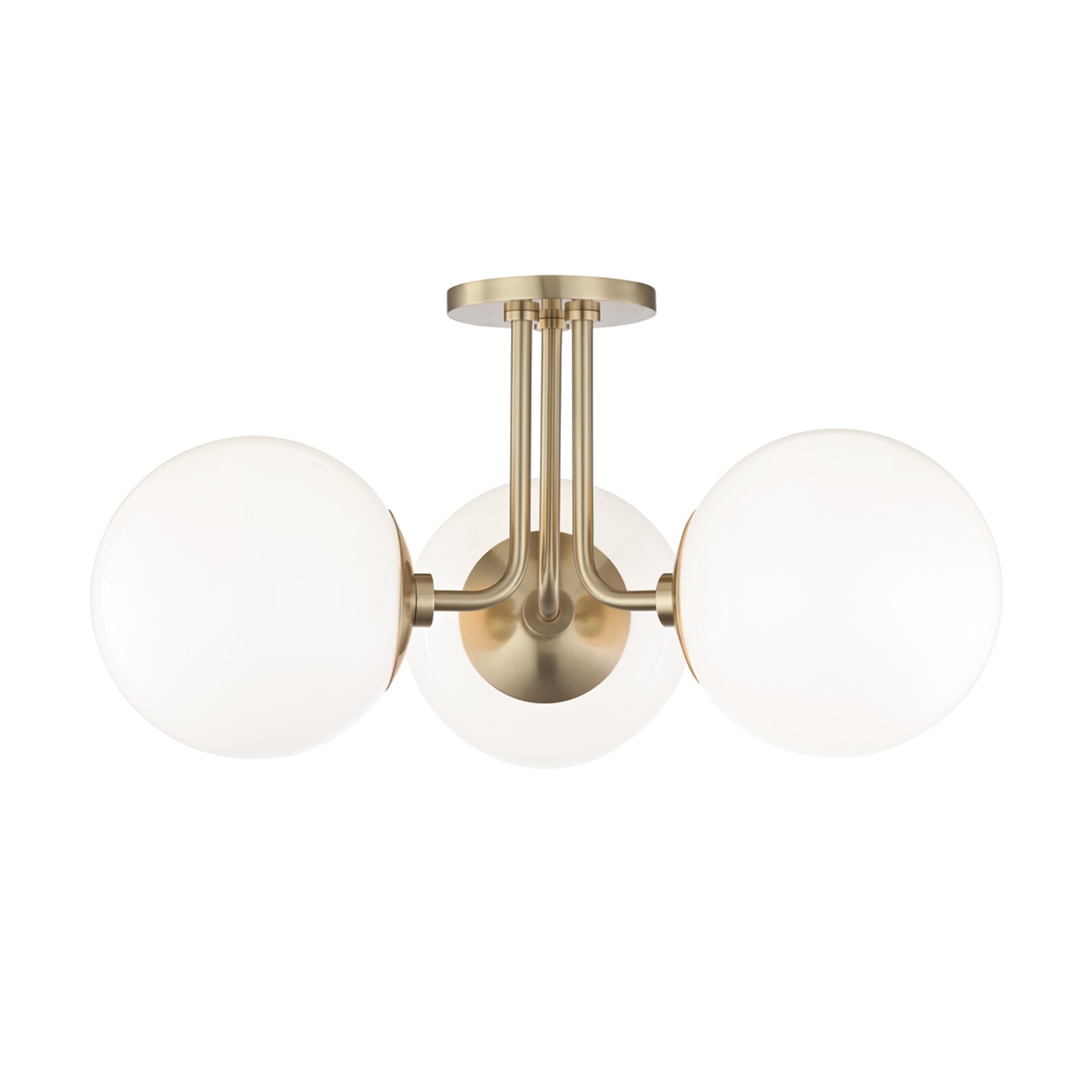 Mitzi by Hudson Valley Stella 3-light Aged Brass Semi-Flush Mount - Mycitystee
