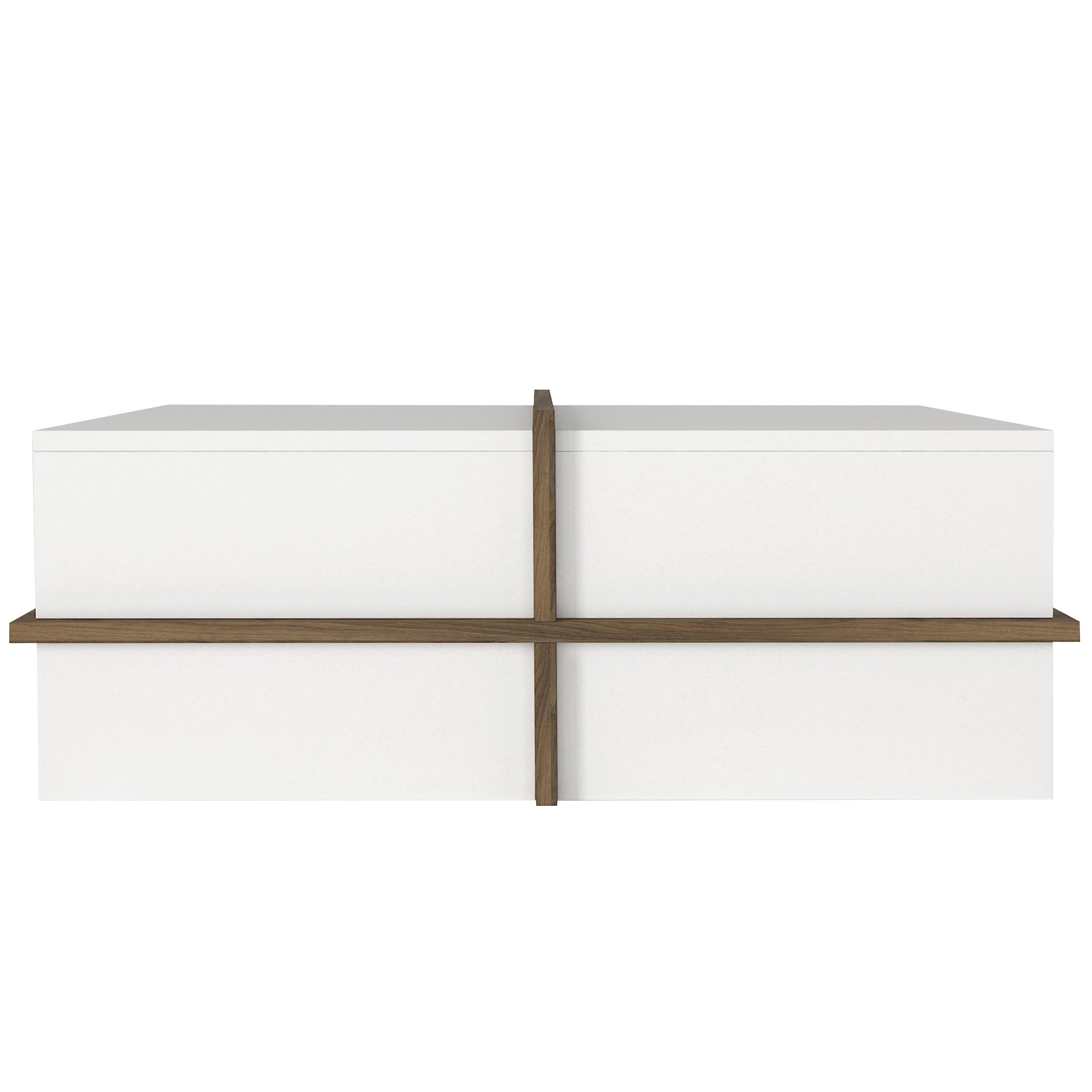 Scandinavian Style 35 Inch Modern Wood Rectangular Coffee Table - Mycitystee